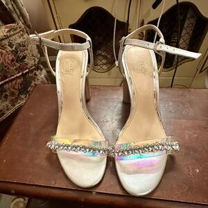 Badgley Mischka silver heels